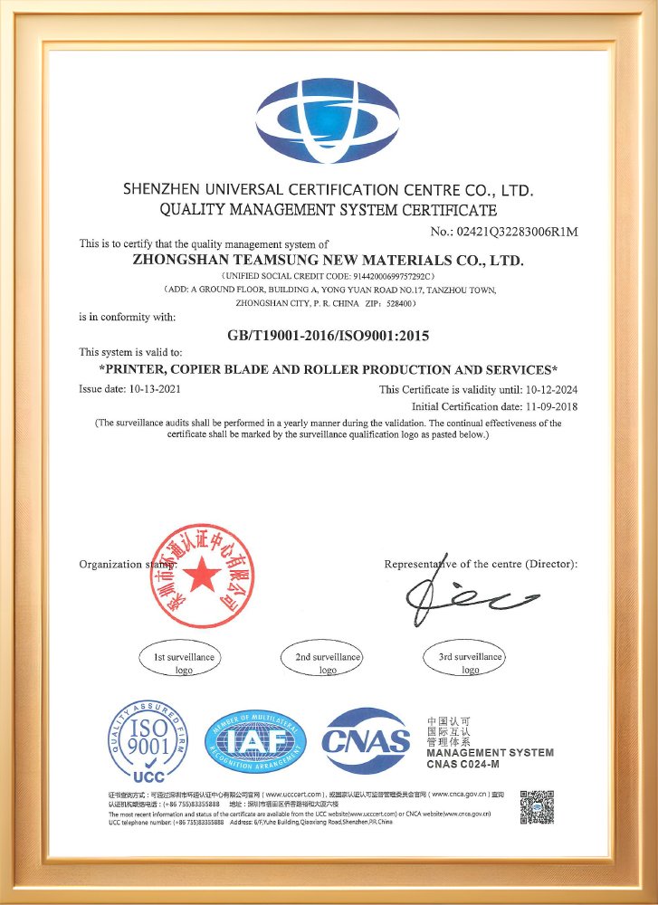 ISO9001 Certificate-TMS